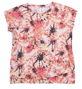 Ideology Off Duty Tie Dye Cap Short Sleeve Athletic Women's T-Shirt L NWT Peach - Picture 1 of 2