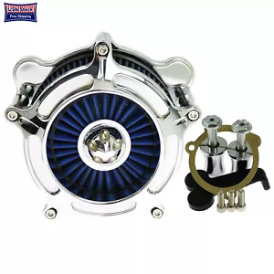 Chrome Air Cleaner intake Filter Fit For Harley Touring Dyna FXR Softail Fatboy - Picture 1 of 11