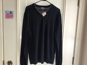 Michael Kors Men's XL Black Acrylic/Wool V Neck Sweater NWT - Picture 1 of 8