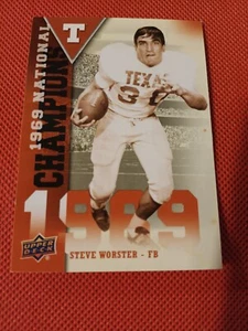 Tarjeta de campeones nacionales Steve Worster 2011 cubierta superior #NC-SW TEXAS LONGHORNS - Imagen 1 de 2