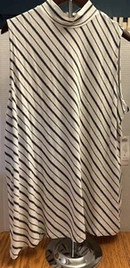 Camiseta sin mangas Chicos para mujer talla 2 negra/blanca a rayas sin mangas cuello falso - Imagen 1 de 5