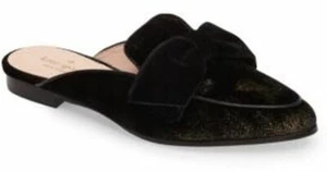 Kate Spade Carnegie Bow Slip On Mule Shoes Black/Gold Spotted Velvet 6M $258 NIB - Picture 1 of 8