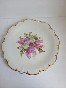 Plato vintage Schumann Arzberg Baviera Alemania tiempo lila con borde dorado - Imagen 1 de 5