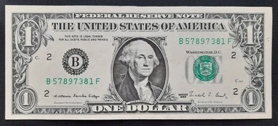 💵 Billete de $1 de la Reserva Federal de 1988 - Billete de un dólar circulado en EE. UU. Foto 1 de 2