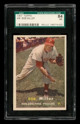 1957 Topps Set-Break # 46 Bob Miller SGC 84 casi nuevo Foto 1 de 3