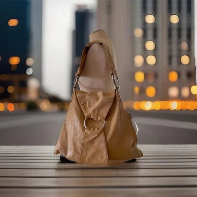 HOBO International Leather Camel Brown Leather Shoulder Bag Tote - Image 1 of 4