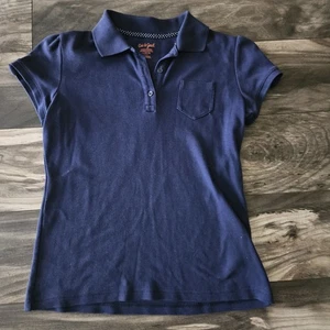 Cat & Jack Girls Short Sleeve Uniform Navy Polo Shirt Size L 10/12 - Picture 1 of 4