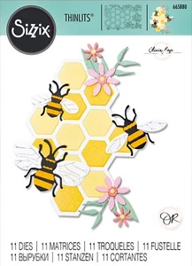 New Retired Sizzix Thinlits 11pc Bee Hive #665880 Retail $20.99 by Olivia Rose - Picture 1 of 4