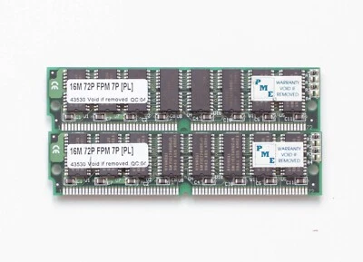 Lot of 2x16MB FPM memory -  SIMM 72pin - 32MB - 60ns - TESTED - Image 1 of 2