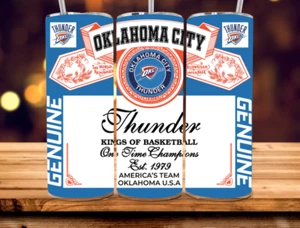 Oklahoma City Thunder Edelstahl NBA Becher & Strohhalm - 20 Unzen Budweiser Thema - Bild 1 von 3