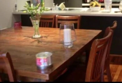 Rustic Oak Dining set includes Square Table and 8 chairs - image 1 of 4