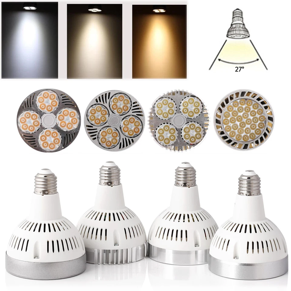 PAR30 E27 35W 45W 27 Degree LED Spotlight Light Bulb 110V 220V High Power Lamp - Image 1 of 4
