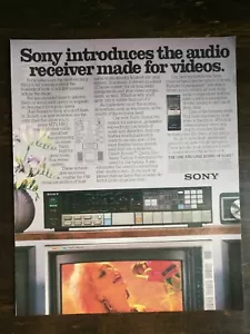 Receptor de audio y video vintage Sony 1985 página completa anuncio original 721 - Imagen 1 de 1