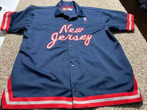 New Jersey Nets Warm Up Jacket Vintage Nike Men's Size XXL NEW Cover