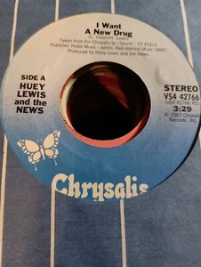 Huey Lewis & The News, I Want a New Drug ~ 1983 Chrysalis 45 +sleeve - Picture 1 of 1