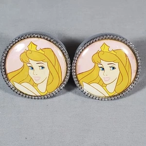 2 Vintage Disney Store Princess Aurora Sleeping Beauty Metal Knob Pulls Drawer - Picture 1 of 7