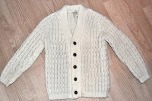 Vintage Trag irish  Knit 100% Wool Cardigan Sweater Small Ireland child - Picture 1 of 6