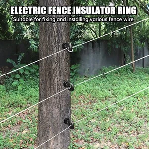 100 Pcs Electric Fence Insulator Screw-In Insulator Fencing Ring Post Wood Post - Picture 1 of 5