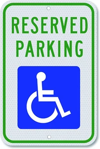 Handicap Parking Sign-18 X 12 Inch Aluminum Sign, with ADA Accessibility Symbol, - Picture 1 of 12
