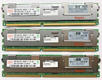 HYNIX 12GB (3x4GB)SERVER-DDR3 HMT151R7AFP8C-G7 DB AA  PC3-8500R-7-10-H0 #R2208 - Bild 1 von 2