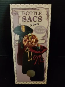 Box of 3 Multi Purpose Velvet & Satin Bottle Sacs Bags Holders Favorite Gift NIB - Picture 1 of 7