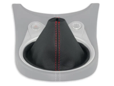 FOR NISSAN 370Z Z34 2009-2018 GEAR SHIFT BOOT GAITER LEATHER RED STITCH - Image 1 of 4