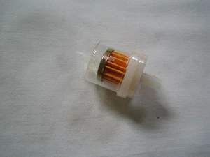 Benzinfilter 1/4" 6mm, Ø=30mm, rund, transparent, Gesamtlänge: 55mm  - Picture 1 of 1