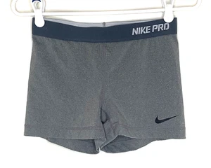 Nike Pro Women's Medium M Gray running shorts Fitted Elastic 25" Waist - Picture 1 of 5