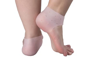 Pair of Moisturising Gel Heel sleeves for Cracked Foot Care Protectors Flat Feet - Picture 1 of 16