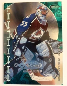 RAR! Patrick Roy - Colorado 2001-02 Parkhurst All-Star Fantasy Parallel SP 03/10 - Bild 1 von 3
