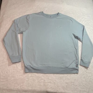 FILA Azul Claro Bordado Logo Mujer Grande Pullover Crew Sudadera Bolsillos - Imagen 1 de 17