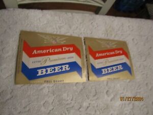 Vintage American Dry Premium Beer Paper Label Set Silver Bros Manchester NH USA