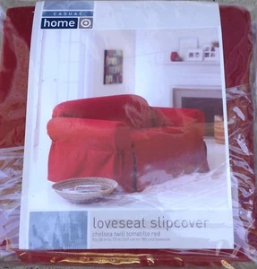 Casual Home Chelsea Twill tomatillo Red Loveseat slipcover RARE discontinued NIP - Picture 1 of 4