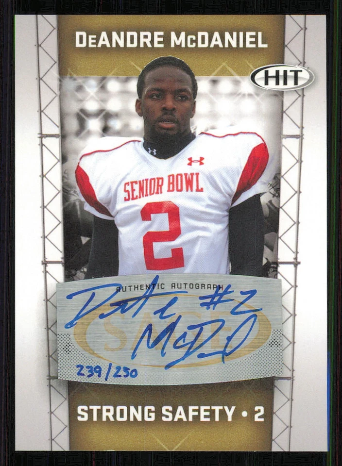 2011 SAGE HIT AUTO Gold #96 DeAndre McDaniel /250 - Image 1 of 2