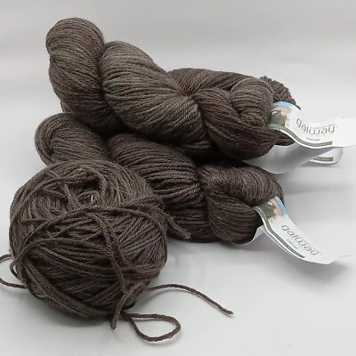 Plymouth Galway Wool Yarn Lot of 2 + 1 mostly full Brown Heather - Image 1 of 4