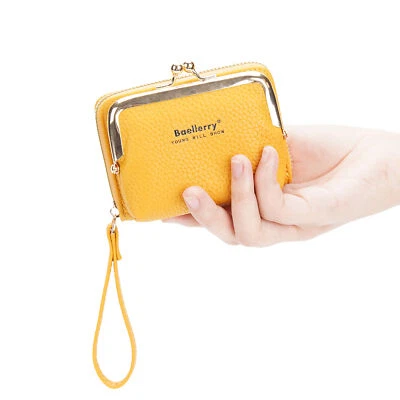 Mujeres Lindo Cambio Monedero Portatarjetas con Cremallera Cierre de Beso Muñequera Bolso de Mano Foto 1 de 4