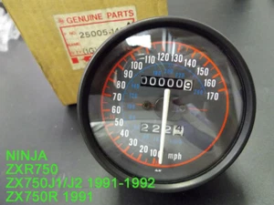 Kawasaki ZX750 ZXR750 Speedometer 1991-92 NOS Ninja SPEEDO GAUGE MPH 25005-1474 - Bild 1 von 11