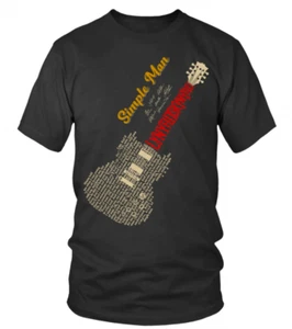 T-shirt chitarra Lynyrd Skynyrd Simple Man rock band fan maglietta regalo nera S-5XL - Foto 1 di 4