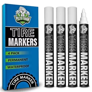 White Tire Paint Marker for Car Tire Lettering 4 Pack Permanent Tire Paint P - Picture 1 of 3