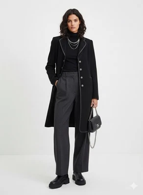 Emporio Armani Mujer’s 100% Lana Virgen Negro Mujer Abrigo XS Foto 1 de 4