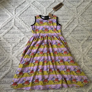 Nooworks Tiny Dancer Dress Jammin’ Print Size 8 Girls Sleeveless Circle Skirt - Picture 1 of 5
