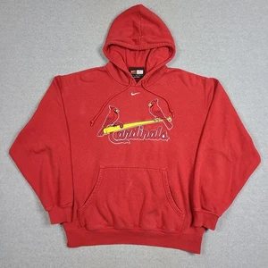 Vtg Nike St Louis Cardinals Hoodie Sweatshirt Mens L Embroidered Center Swoosh - Picture 1 of 9