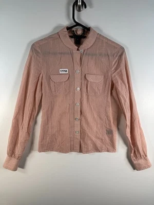 Camisa Marc Jacob Mujer Abotonada Rayas Metálicas Transparente Preppy Melocotón Talla 4 17.5x22 Foto 1 de 4