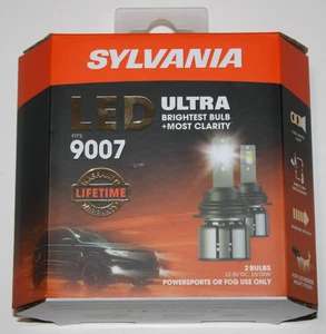Sylvania 9007 6000K LED Ultra Powersports & Fog Headlight Bulb (2 Pack) NEW - Picture 1 of 4