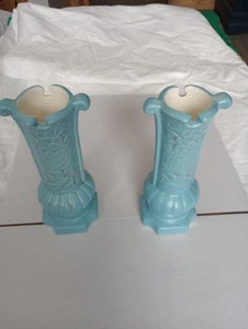 Vintage Blue Red Wing Candle Holders - Picture 1 of 7