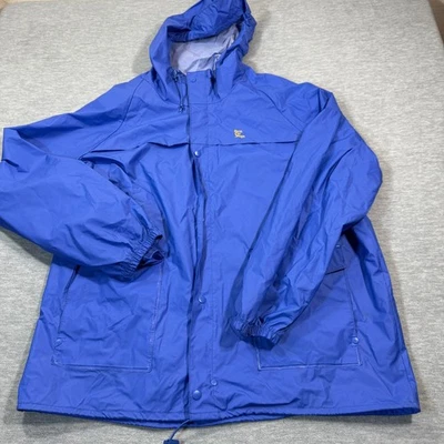 Bass Pro Shops Jacket Mens XL Blue Waterproof Hooded Raincoat Outdoor Fishing - Image 1 of 4