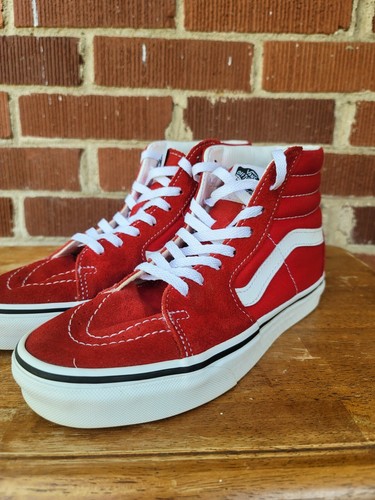 Scarpe da skate VANS Off the Wall alte top ROSSE pelle scamosciata tela giovani uomo 5 5 donna 7 ottime condizioni