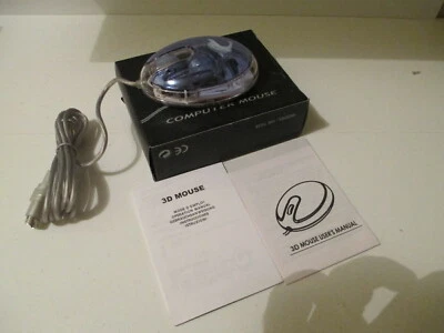 RARE ANCIENNE SOURIE MOUSE COMPUTER RETRO VINTAGE BALL 3D TRANSPARENTE 1990 2000 - Photo 1/4
