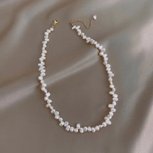 Hermoso collar de perlas Chocker forma irregular peso ligero Daninty para mujer - Imagen 1 de 4
