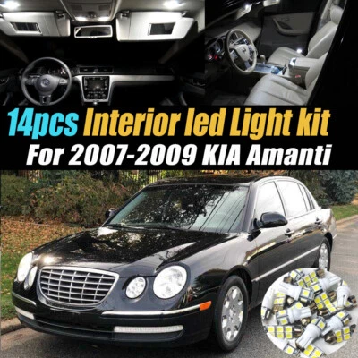 Комплект из 14 супербелых светодиодных ламп для салона автомобиля для KIA Amanti 2007-2009 годов выпуска - Изображение 1 из 4